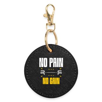 Pas de douleur, pas de gain – Motivation à la salle de sport - Porte-clés rond - noir - Devant