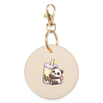 Motif câlin au thé bubble panda - Porte-clés rond - huître - Devant