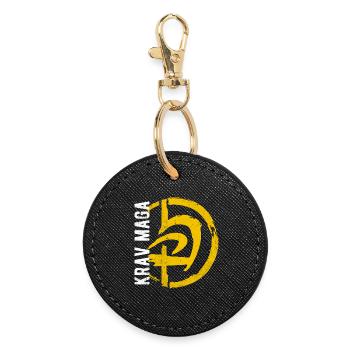 Kravmaga Krav Self Defense Gym GYM - Round Keyring - black - Front