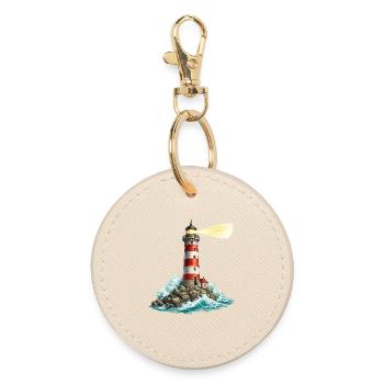 Leuchtturm am Felsenmeer Lichtstrahl - Runder Schlüsselanhänger - Auster - Vorne