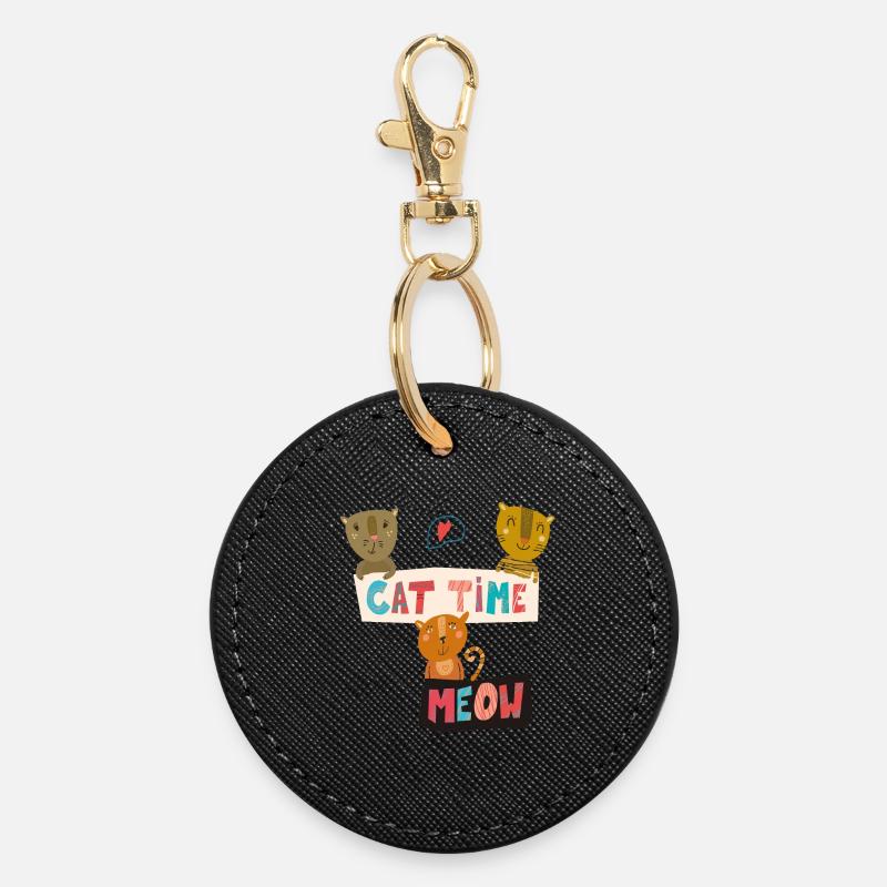 Amis des chats - Porte-clés rond - noir
