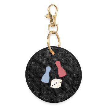 Pastel Cube & Tiller Design - Round Keyring - black - Front