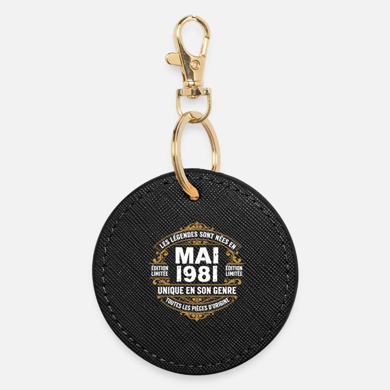 May 1981  - Porte-clés rond - noir