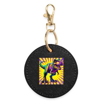 dinosaur - Round Keyring - black - Front