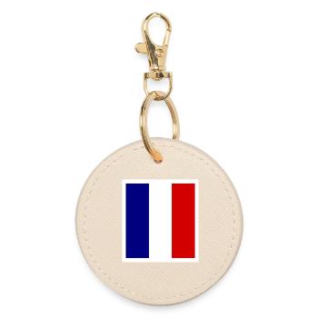 Drapeau France Classique - Porte-clés rond - huître - Devant
