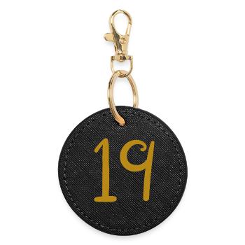19 - Round Keyring - black - Front
