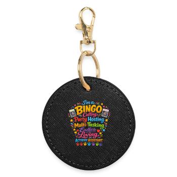 Assistant d'Animation Bingo Activités Cadeau - Porte-clés rond - noir - Devant