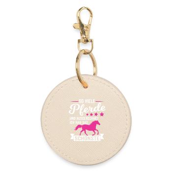 Chevaux cadeaux Fille Cheval Amatrice de chevaux - Porte-clés rond - huître - Devant