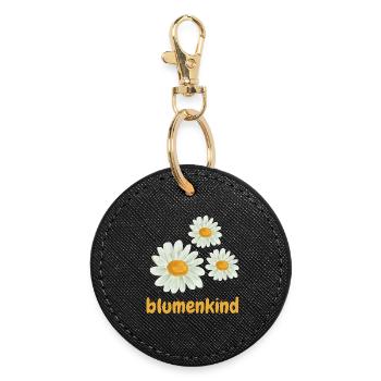 Blumenkind - Runder Schlüsselanhänger - Schwarz - Vorne