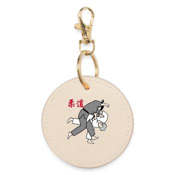 Judo - Uchi mata - Runder Schlüsselanhänger - Auster - Vorne