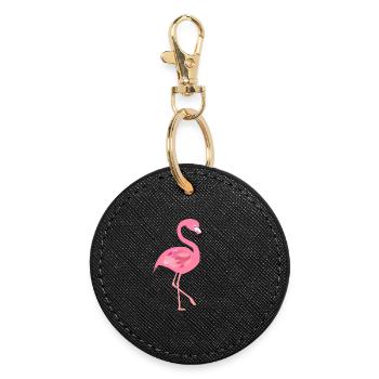 flamant - Porte-clés rond - noir - Devant