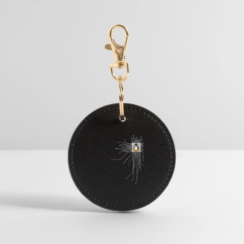 board Penguin Core Heart Computer pc Nerd program Round Keyring