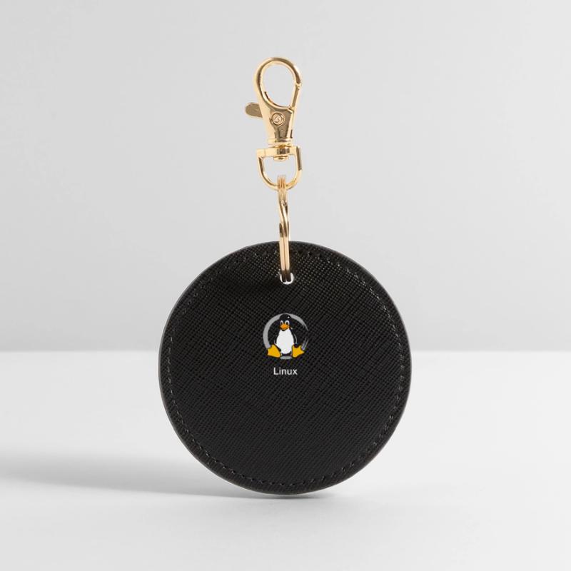 Pc computer Penguin nerd geek Programmer Admin Round Keyring