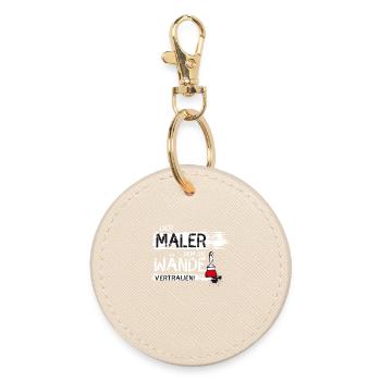 maler handwerker Beruf streichen Farbe Spruch lol - Runder Schlüsselanhänger - Auster - Vorne