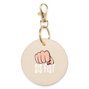 Fist - Sister Fist - Box - Boxing - Round Keyring - oyster - Front