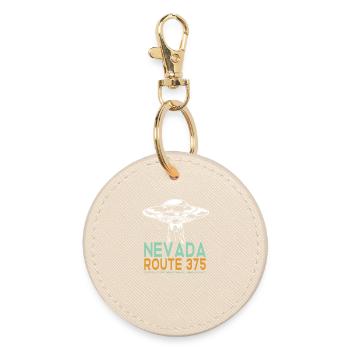UFO Nevada Route 375 Extraterrestrial Highway - Round Keyring - oyster - Front