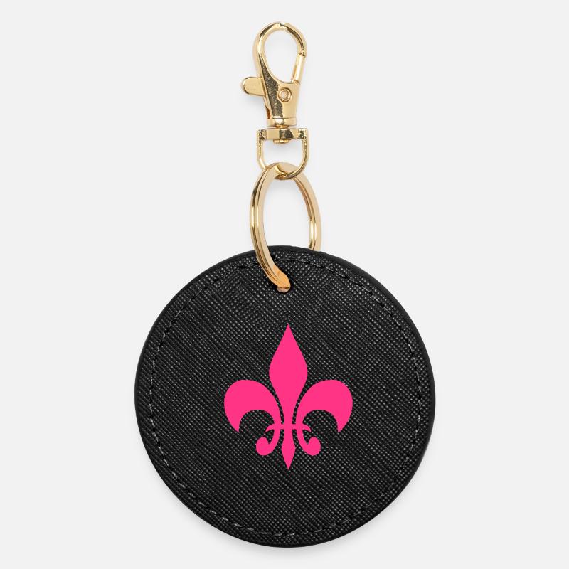 lily - Round Keyring - black