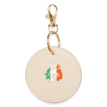 Boxing Irish Flag - Round Keyring - oyster - Front