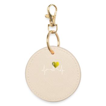 Dortmund Heartbeat Ruhrpott Black Yellow Stadium - Round Keyring - oyster - Front