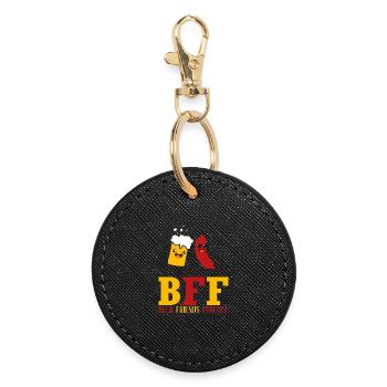 Beer Friends Forever - Runder Schlüsselanhänger - Schwarz - Vorne