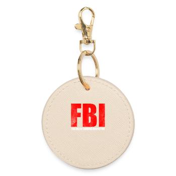 FBI Birding Inspector Design - Round Keyring - oyster - Front