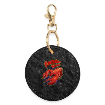 Retro Grillkunst mit Lobster Design - Runder Schlüsselanhänger - Schwarz - Vorne