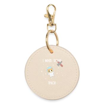 Wissenschaft Katze - Runder Schlüsselanhänger - Auster - Vorne