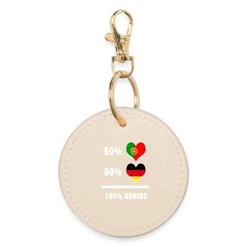 Germany and Portugal Genial / Gift - Round Keyring - oyster - Front