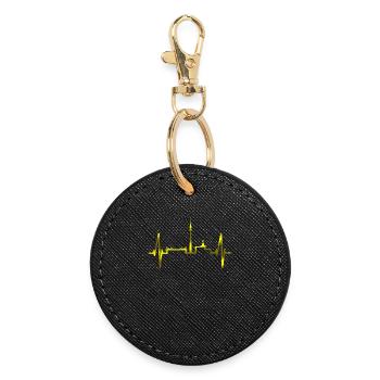 Dortmund Heartbeat Ruhrpott Black Yellow Stadium - Round Keyring - black - Front