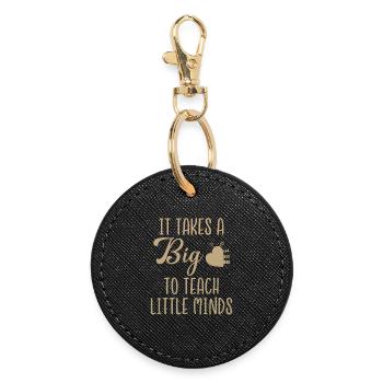 Ça prend un grand coeur - Porte-clés rond - noir - Devant