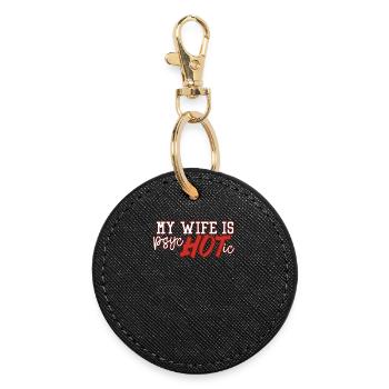 Woman Marriage - Round Keyring - black - Front
