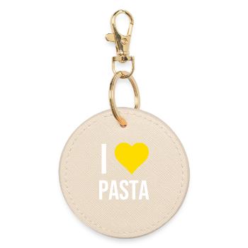 I love pasta - Round Keyring - oyster - Front