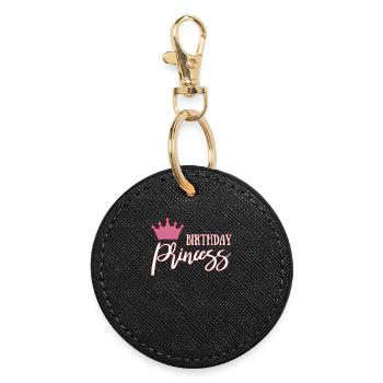 Joyeux anniversaire - Porte-clés rond - noir - Devant