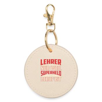 Lehrer Superheld - Runder Schlüsselanhänger - Auster - Vorne