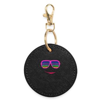80s 90s 00s themed party costume outfit carnival - Round Keyring - black - Front