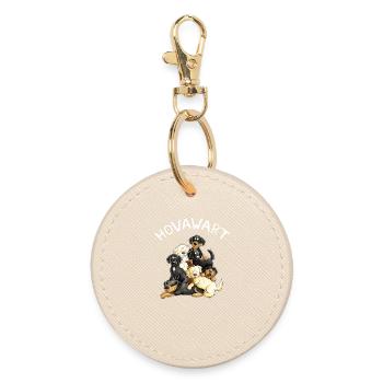 Hovawart dog heap cartoon dog gift - Round Keyring - oyster - Front