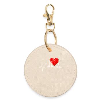 Bonn skyline heartbeat Bonn I love my Bonn - Round Keyring - oyster - Front