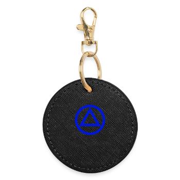 Anonyme Alkoholiker Symbol Logo AA NA Anti Alkohol - Runder Schlüsselanhänger - Schwarz - Vorne