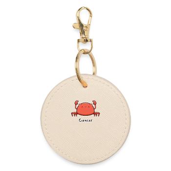 Cute Cancer - Round Keyring - oyster - Front