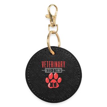 Veterinary Assistant Vet Tech - Round Keyring - black - Front