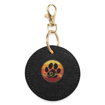 Veterinarian Tech Veterinary Stethoscope Retro - Round Keyring - black - Front