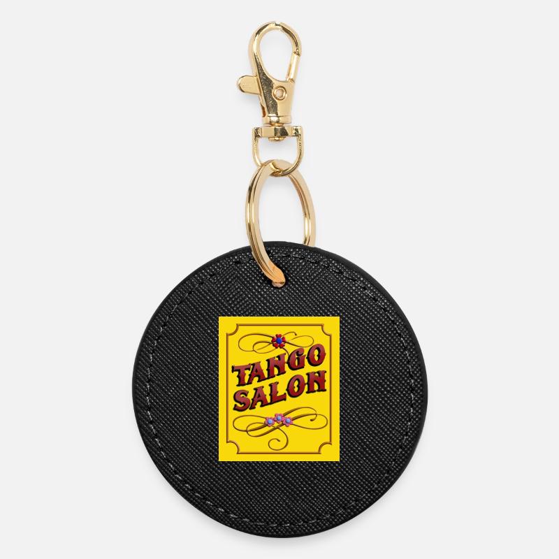 Tango Salon - Round Keyring - black