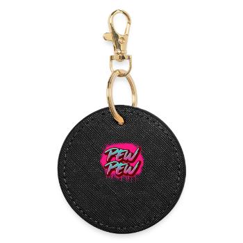 Pew Pew Graffiti rose Art de rue Cool Drôle Gesch - Porte-clés rond - noir - Devant