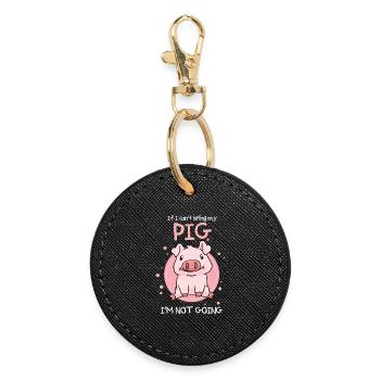 Porcelet Piggy Piggy - Porte-clés rond - noir - Devant