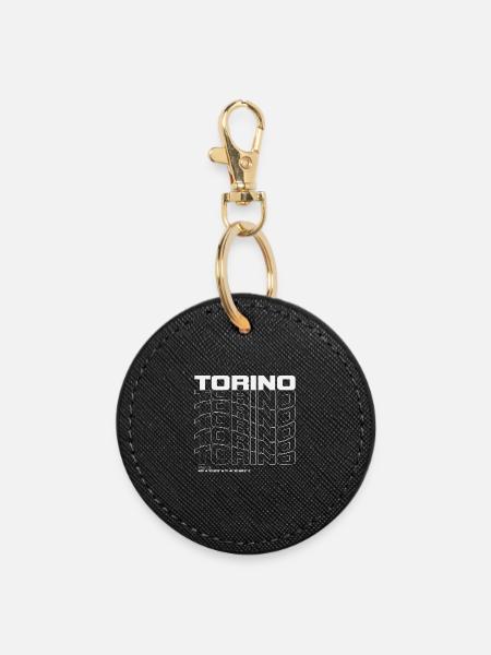Turin Italien - Runder Schlüsselanhänger - Schwarz
