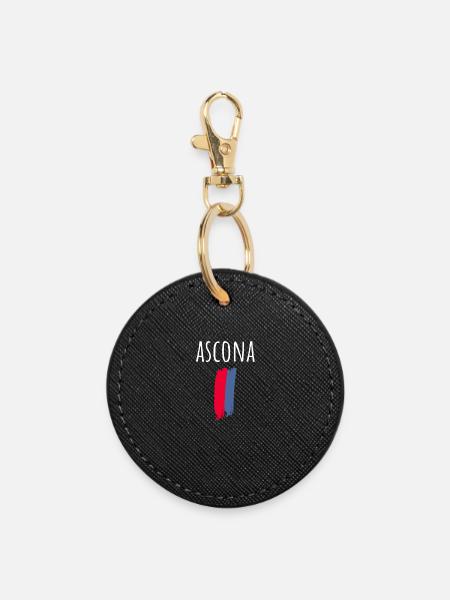 Ascona T-shirt souvenir - Round Keyring - black