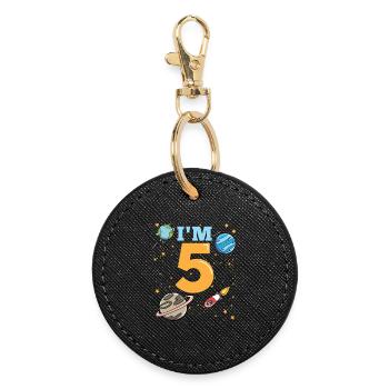 Espace 5ème anniversaire - Porte-clés rond - noir - Devant