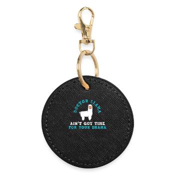 Lama Doctor Lama - Round Keyring - black - Front