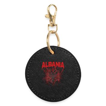 Albanien Albanischer Adler - Runder Schlüsselanhänger - Schwarz - Vorne