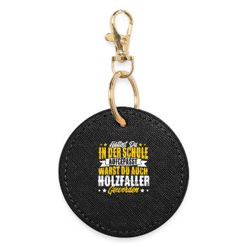 Holzfäller - Runder Schlüsselanhänger - Schwarz - Vorne